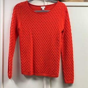 Red-orange J. Crew cotton sweater